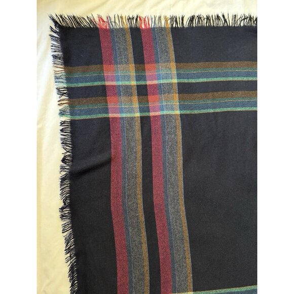 Vintage Burberry Extra Large Wool Scarf Shawl Made In Ireland 53 In - Picture 6 of 12